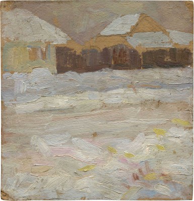 Соколов-Скаля Павел Петрович. Розовая зимка. Этюд.